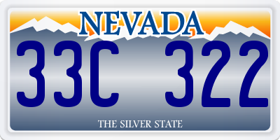 NV license plate 33C322