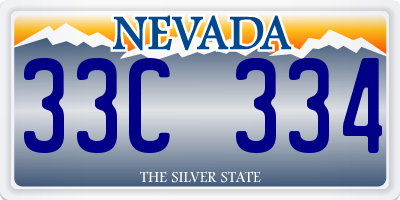 NV license plate 33C334
