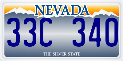 NV license plate 33C340