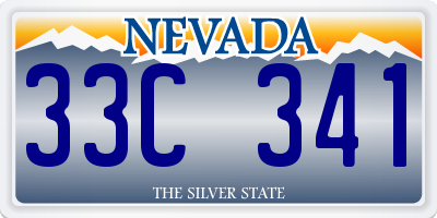 NV license plate 33C341
