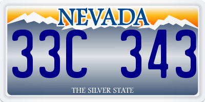 NV license plate 33C343
