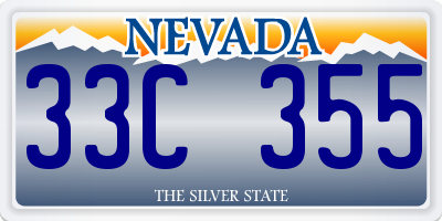 NV license plate 33C355