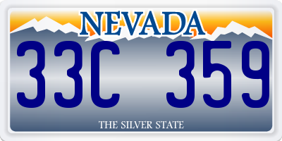 NV license plate 33C359