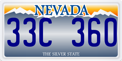 NV license plate 33C360