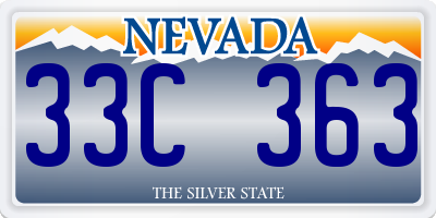 NV license plate 33C363
