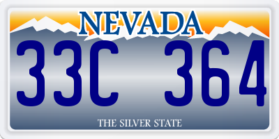 NV license plate 33C364