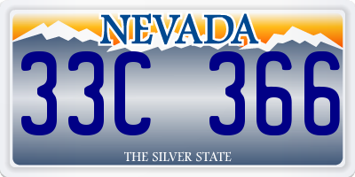 NV license plate 33C366