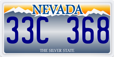 NV license plate 33C368