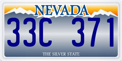 NV license plate 33C371