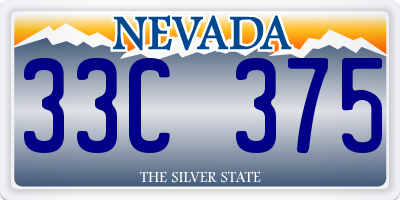 NV license plate 33C375