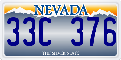 NV license plate 33C376