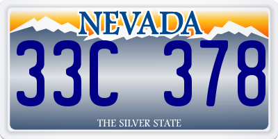 NV license plate 33C378