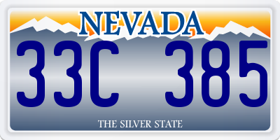 NV license plate 33C385
