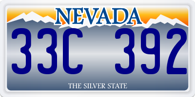 NV license plate 33C392