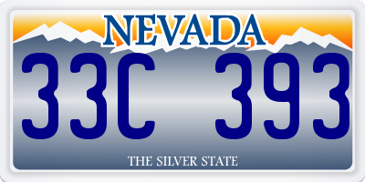 NV license plate 33C393