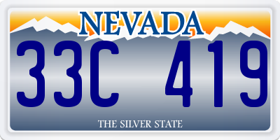NV license plate 33C419