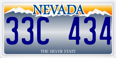NV license plate 33C434