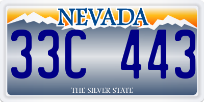 NV license plate 33C443