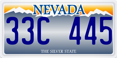 NV license plate 33C445