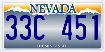 NV license plate 33C451