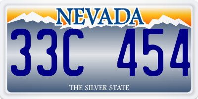 NV license plate 33C454