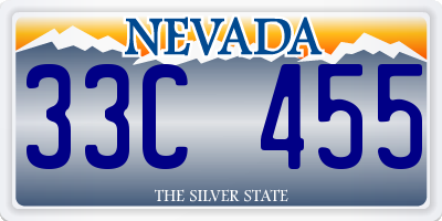 NV license plate 33C455