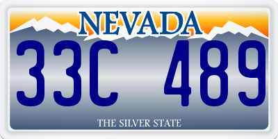 NV license plate 33C489