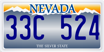 NV license plate 33C524