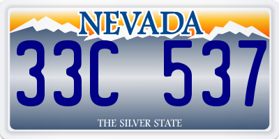 NV license plate 33C537