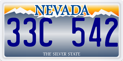 NV license plate 33C542