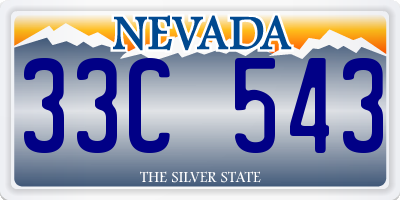 NV license plate 33C543