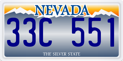 NV license plate 33C551