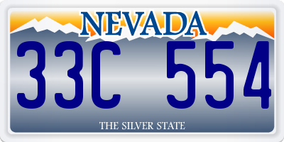 NV license plate 33C554