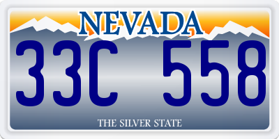 NV license plate 33C558