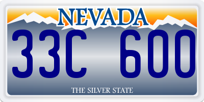 NV license plate 33C600