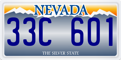 NV license plate 33C601