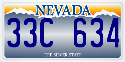 NV license plate 33C634