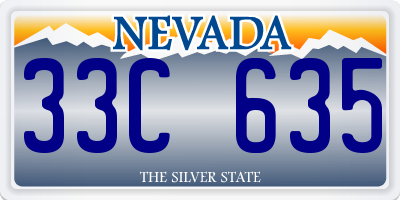 NV license plate 33C635