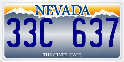 NV license plate 33C637