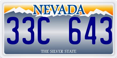 NV license plate 33C643