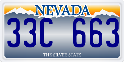 NV license plate 33C663