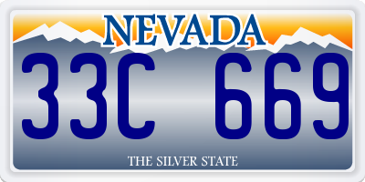 NV license plate 33C669