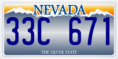 NV license plate 33C671