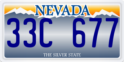 NV license plate 33C677