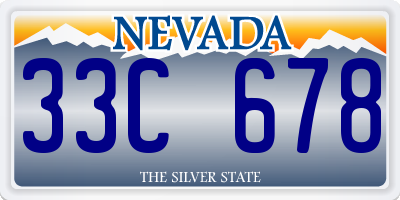 NV license plate 33C678