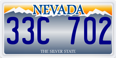 NV license plate 33C702