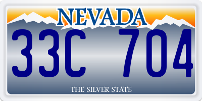 NV license plate 33C704