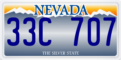 NV license plate 33C707