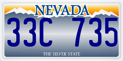 NV license plate 33C735