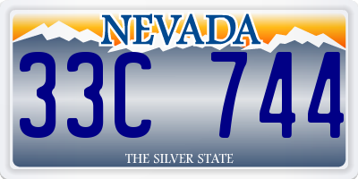 NV license plate 33C744